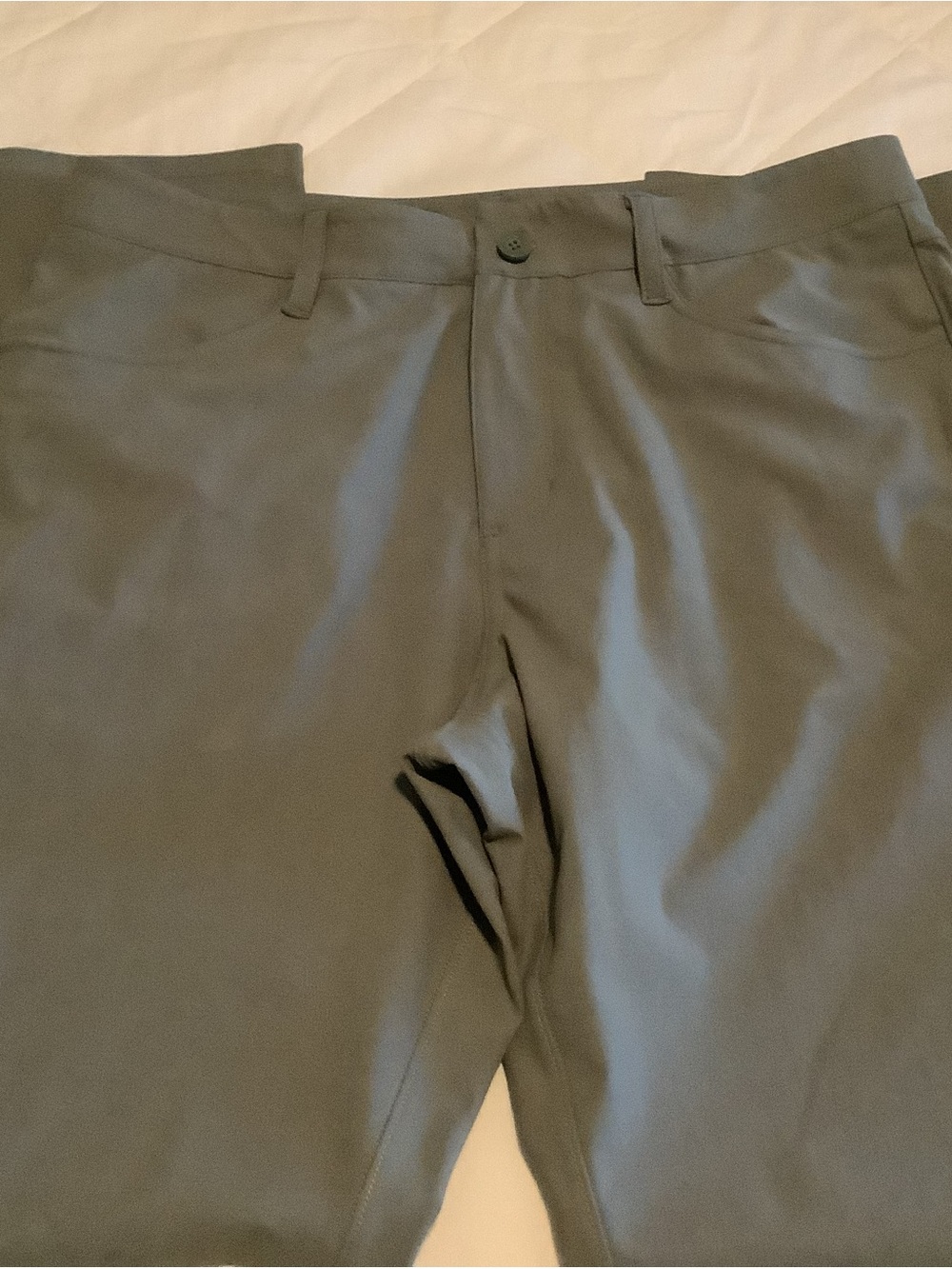 90 Degree By Reflex Men's Olive Green Flat-Front Pants